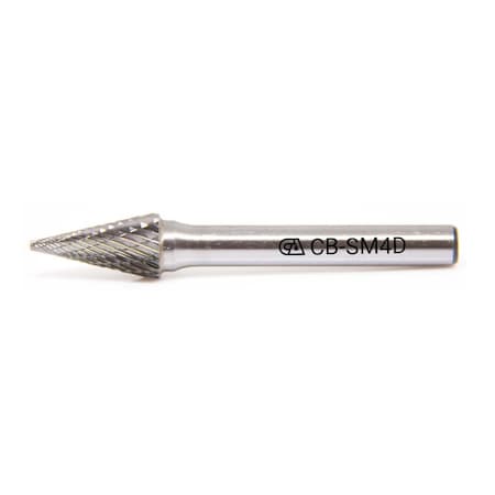 Continental Abrasives SM-4 Double Cut Conical Pointed Nose Tungsten Carbide Burr CB-SM4D